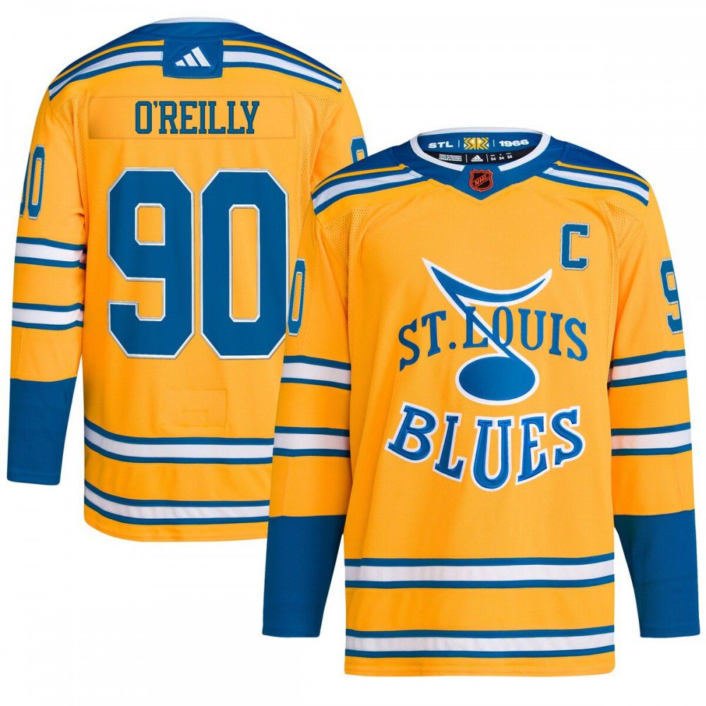 Ryan O'Reilly St. Louis Blues adidas Reverse Retro 2.0 Authentic Player Jersey - Yellow-Pro Kit Vault | Brand New 26/27 Sports Jerseys